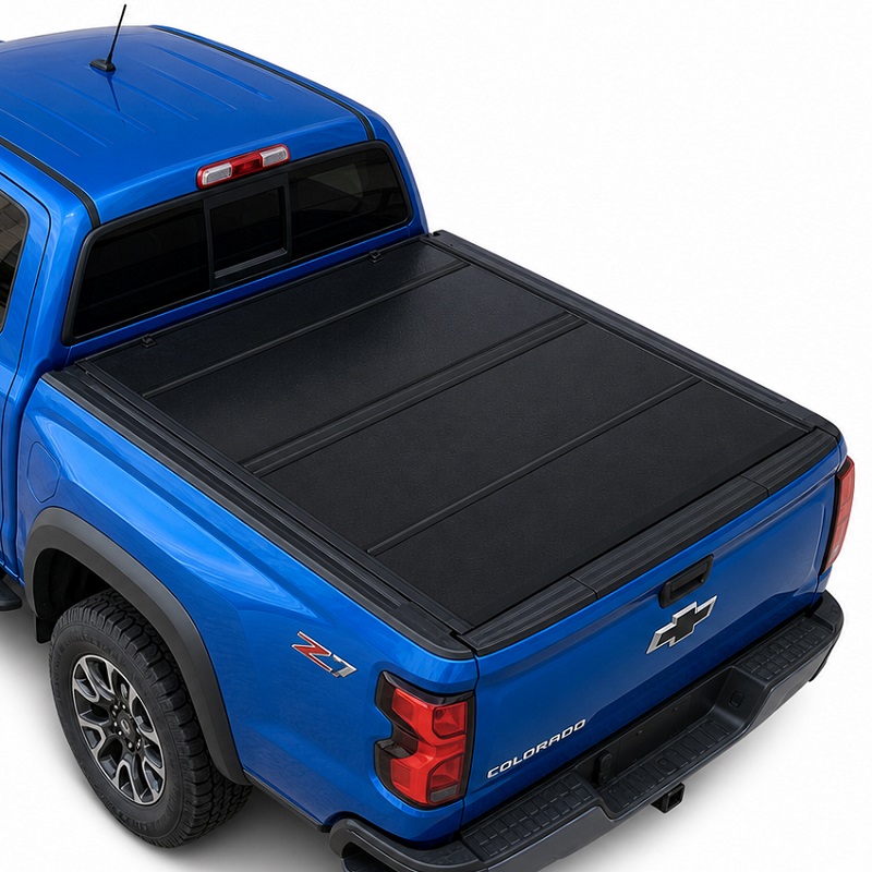 Capac de tonneau rigid cu pliere cu patru orificii cu profil redus pentru Chevy Colorado